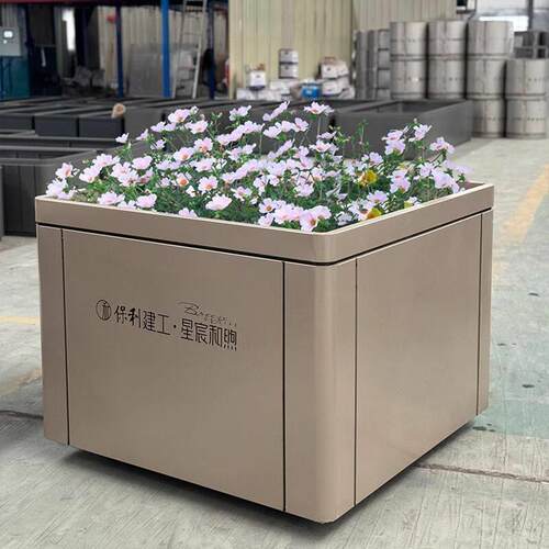 定制户外不锈钢可移动花箱花池树箱景观花坛落地长方形室外简约