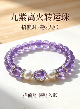 紫色串珠九紫离火葫芦招财转运气质女士小众高级手链