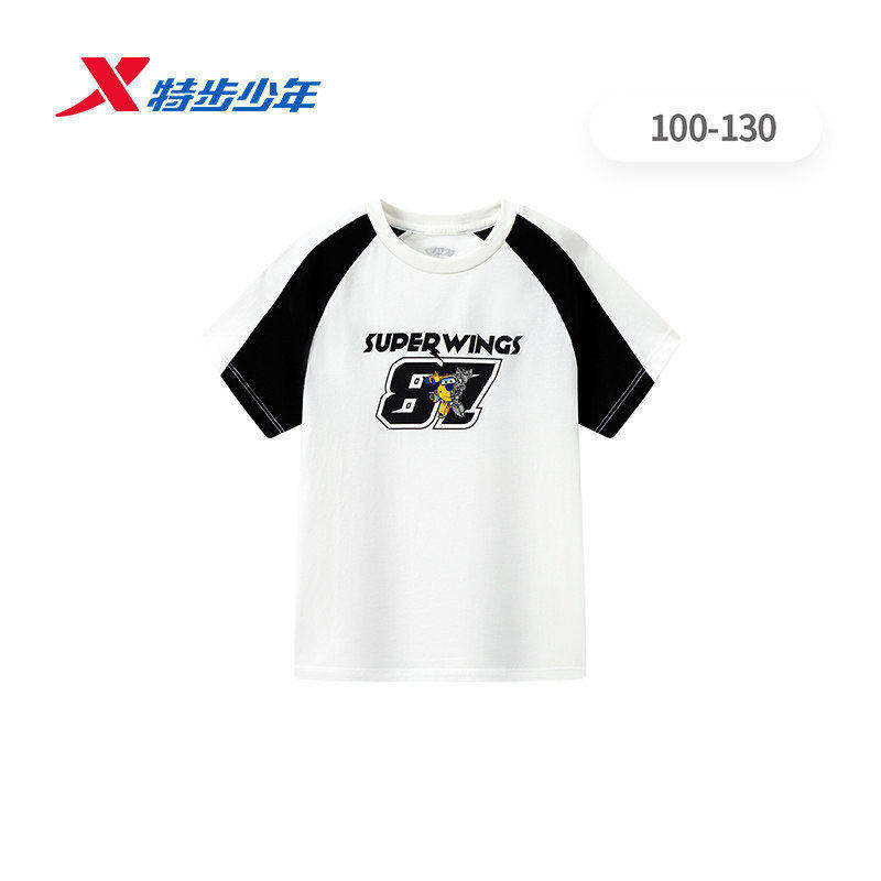 特步儿童超级飞侠短袖男小童2025夏季新款透气T恤衫674225013201