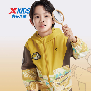 特步男童外套加绒保暖儿童套装2025新款冬季商场同款675325333380