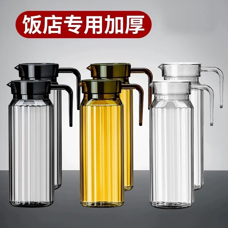 茶壶饭店专用餐厅亚克力条纹八角扎壶开水壶豆浆果汁一体扎壶茶色
