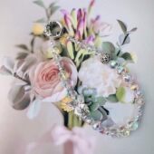 蝴蝶合金手机链奢华高级感女手机挂绳挂链钥匙扣包包挂件手工串珠