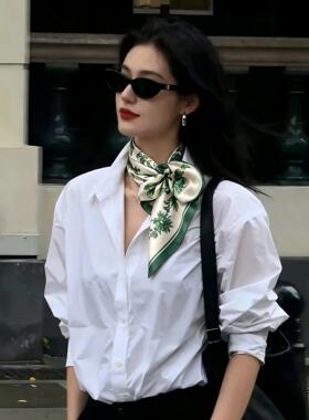 柔桑集100%真丝丝巾印花桑蚕丝百搭高级感护颈系脖小方巾围巾送礼