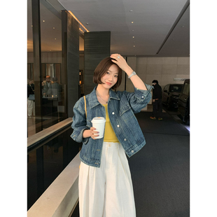 KITTIN-26年早春复古北欧风中古感丹宁牛仔外套2803#