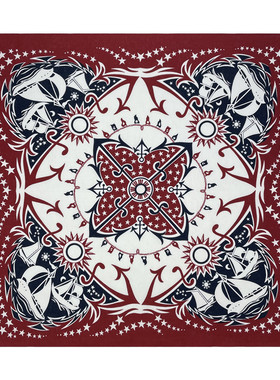 BANDANA美式复古红色方巾阿美咔叽男士领巾摩托头巾面巾街舞发带