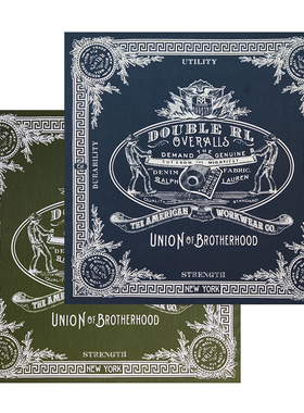 RRL蓝染工艺INDIGO纯棉美式大方巾机车领巾嘻哈头巾穿搭配饰面巾