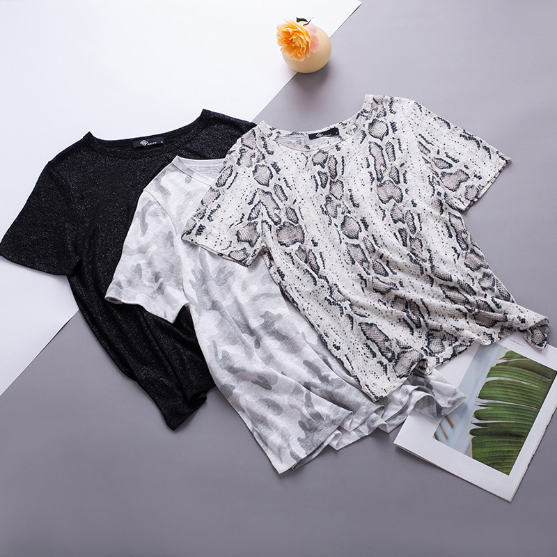 여름 대외 무역 여성용 프린트 린넨 반팔 100% 린넨 통기성과 편안한 바닥 라운드 넥 루즈 반소매 외부 착용 가능