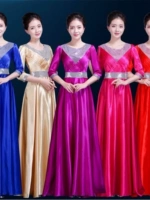 Женские костюмы для хора, женские костюмы для хора на 1 июля красной песни, костюмы для хора, расшитые блестками костюмы для хора, длинные юбки