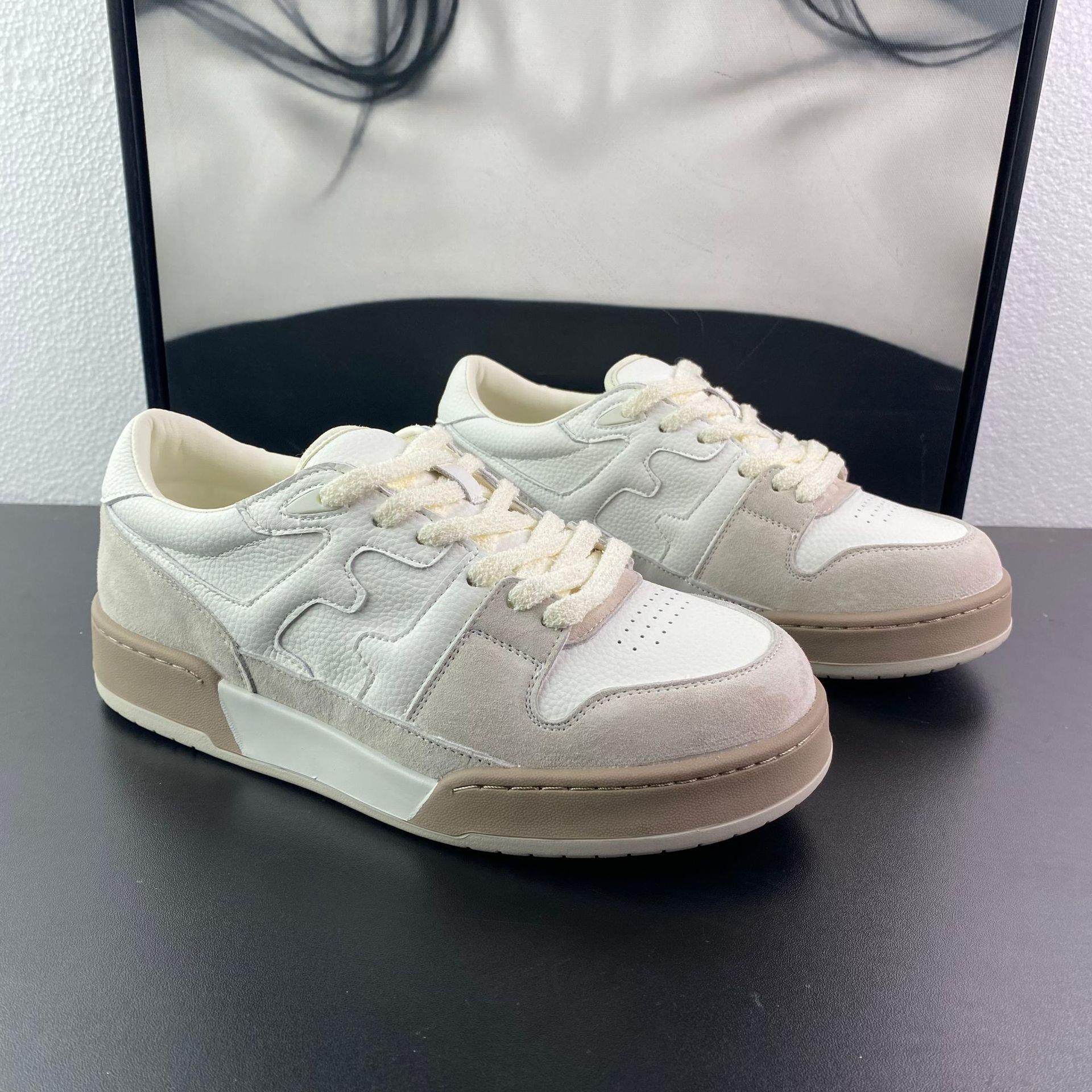 真皮厚底板鞋女2026春季新款复古拼色透气百搭休闲运动德训小白鞋,女鞋,休闲板鞋,淘宝优惠券,粉丝福利购,淘宝优惠卷