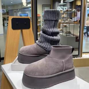 顶板~mini迪普雷云灰雪地靴女2025新款松糕增高加绒加厚东北棉靴