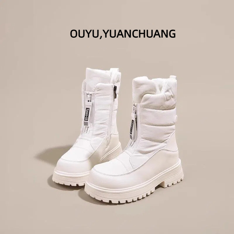 加绒加厚短靴防水防滑保暖棉鞋子