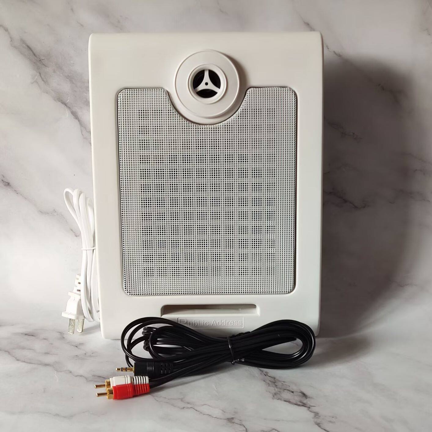 有源壁挂音箱多媒体教室音响带功放220V监控语音对讲外接喇叭15W