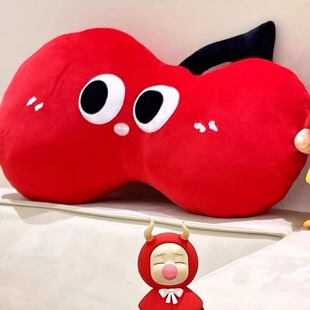多巴胺大眼睛红苹果抱枕睡觉布娃娃沙发座椅靠背腰靠毛绒玩偶靠枕