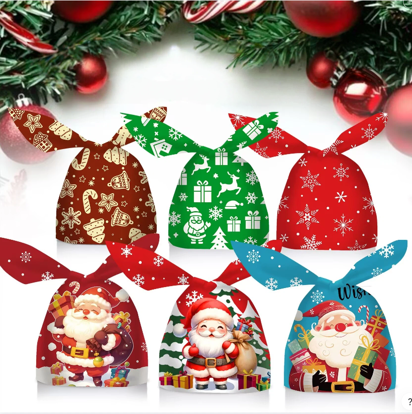 2025圣诞节包装袋糖果饼干礼物袋儿童苹果礼品袋烘培袋可爱兔子袋