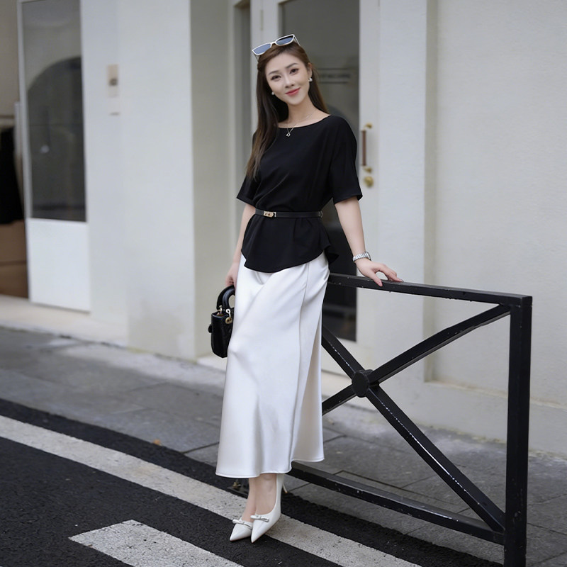 短袖上衣半身裙女夏季显瘦套装潮