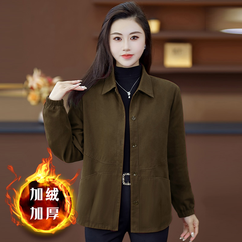时尚洋气宽松休闲加薄绒秋冬上衣