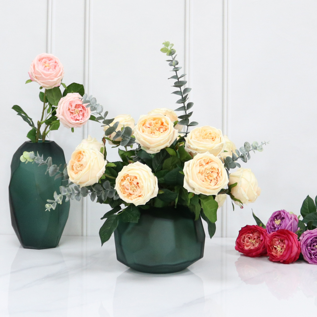 水苍玉高品质玫瑰假花逼真人造花