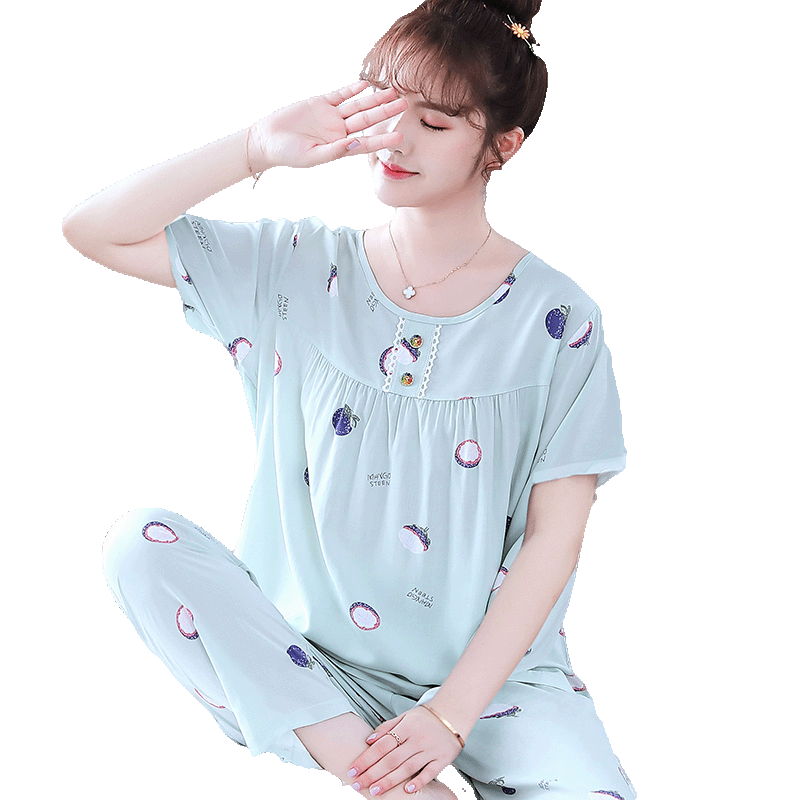 棉绸套装可爱夏天性感女士睡衣