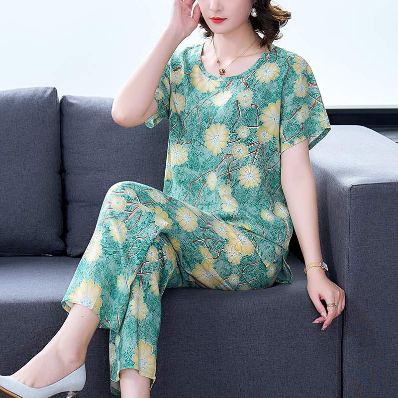 女棉绸短袖薄款夏季新品居家休闲