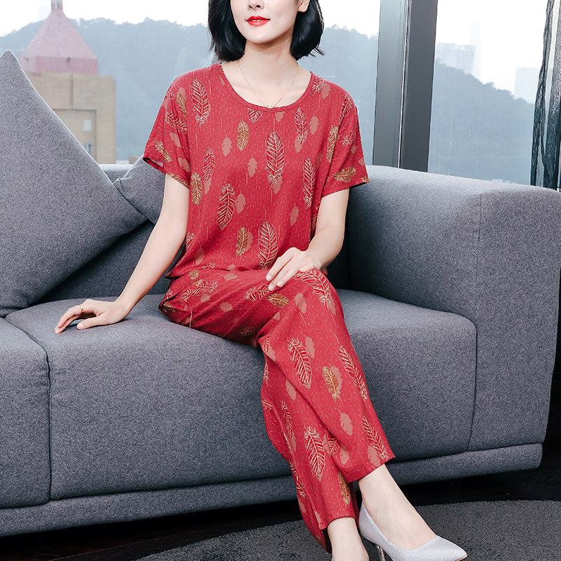 人造棉棉绸女士可外穿家居服
