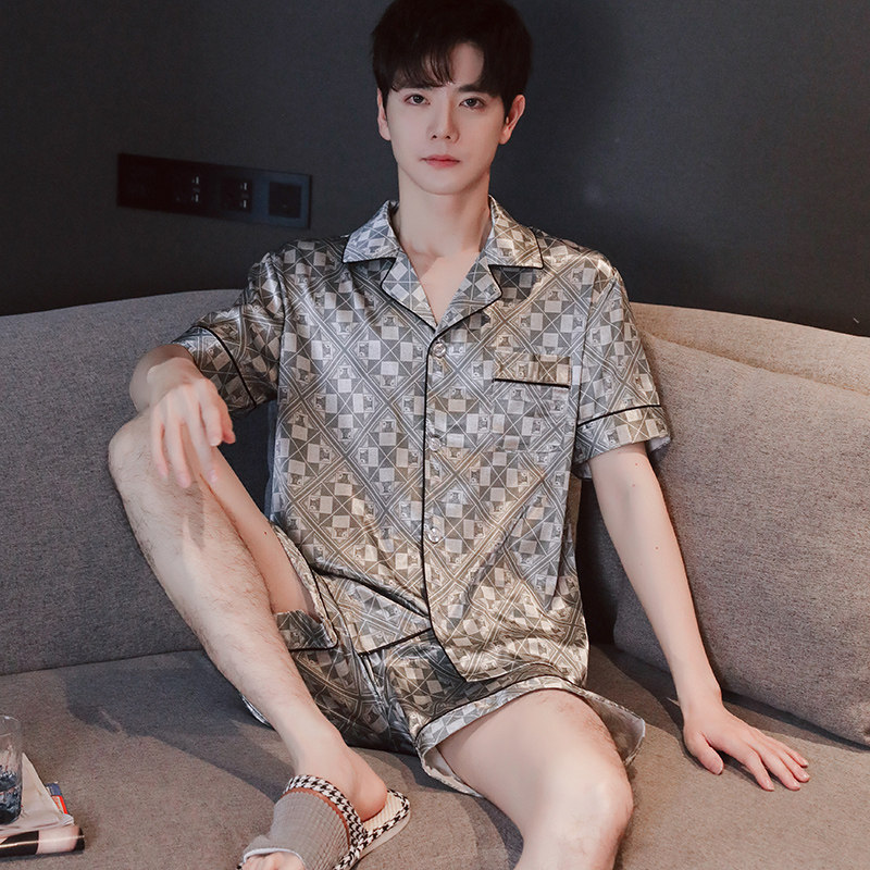 2026年新款睡衣男士短袖冰丝春秋季中青年男款丝绸夏季家居服套装