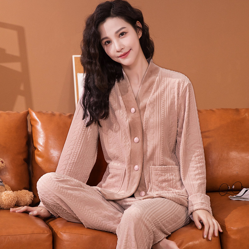 顿尼科女海岛绒家居服套装