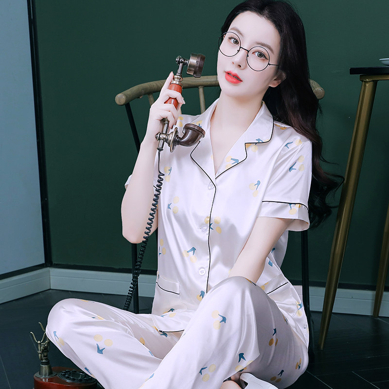 女款睡衣2026年新款夏季短袖薄款冰丝丝绸女士薄款清新学生家居服