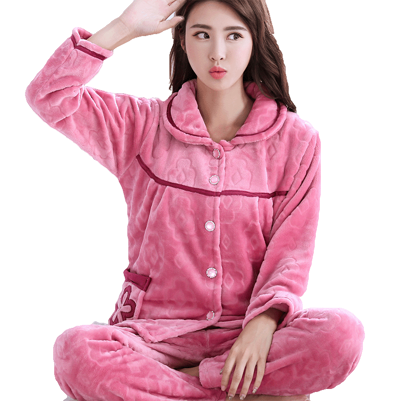 000珊瑚绒冬季加厚保暖家居服0