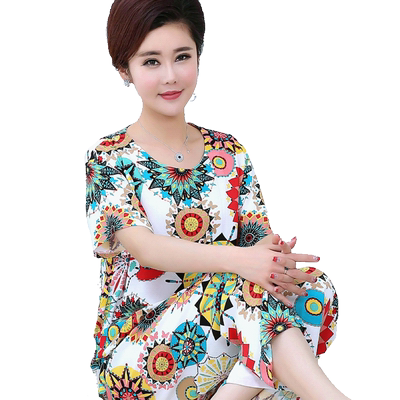 棉绸时尚套装宽松女式夏天睡衣