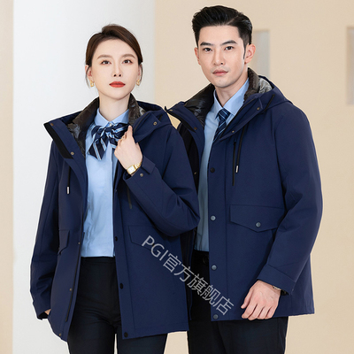 工装羽绒服男女可拆卸鹅绒内胆