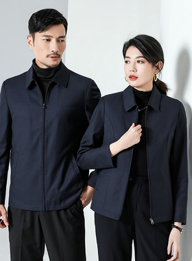 PGI职业装男女同款商务夹克短款工作服团购银行行政单位定制logo