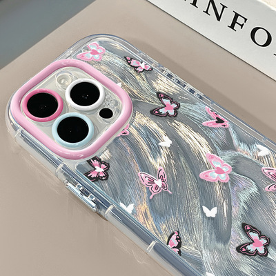 油画蝴蝶适用iPhone17promax手机
