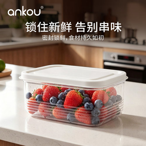 安扣保鲜盒食品级锁鲜水果便当盒