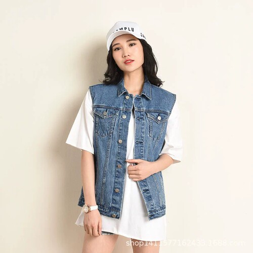大码牛仔马甲女胖妹妹夏季马甲