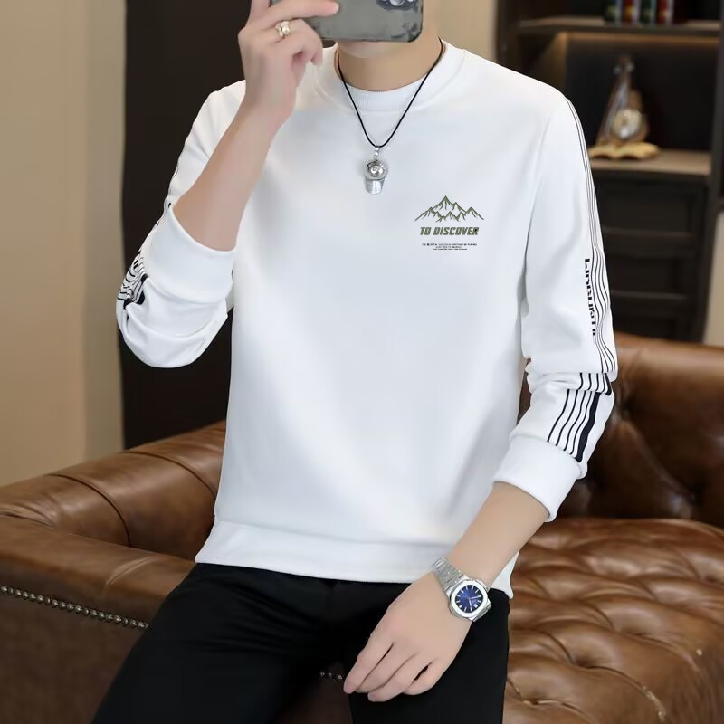新款印花卫衣男潮流长袖t恤帅气卫衣
