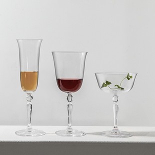 法式 复古水晶玻璃高脚酒杯红酒杯高颜值玻璃酒杯鸡尾酒杯香槟杯子