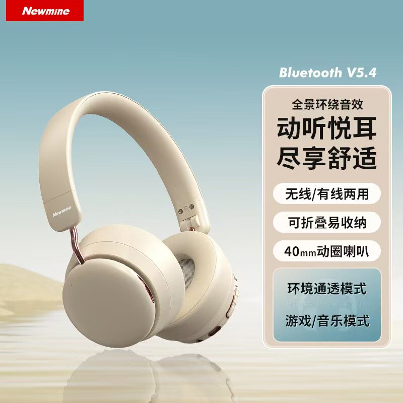 正品纽曼TB206头戴式无线蓝牙耳机绒软耳罩高清低音超长待机续航