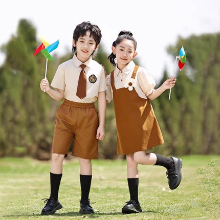 六一儿童节合唱演出服幼儿园毕业照班服背带裙小学生朗诵表演服装