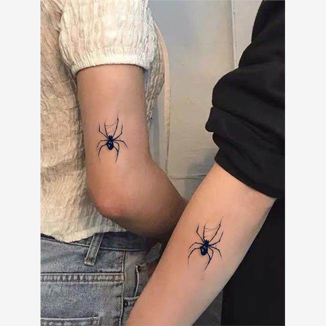 纹身贴草本半永久美式欧美蜘蛛辣妹纹身贴ins手臂不反光防水逼真