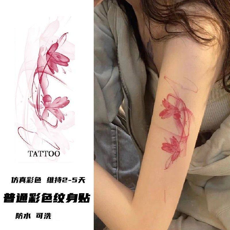 可水洗性感水墨蝴蝶辣妹防水仿真刺青甜酷少女彩色纹身贴女