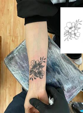 小红书同款素花纹身贴草本半永久防水持久逼真果汁刺青手臂不反光