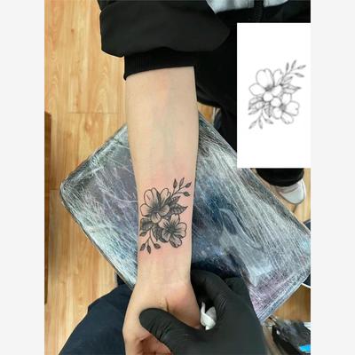 小红书同款素花纹身贴草本半永久防水持久逼真果汁刺青手臂不反光