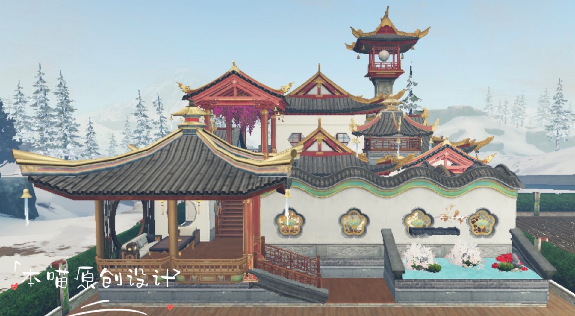 本喵原创设计明日之后全氪金古风房子《闲庭居舍》建筑代建蓝图