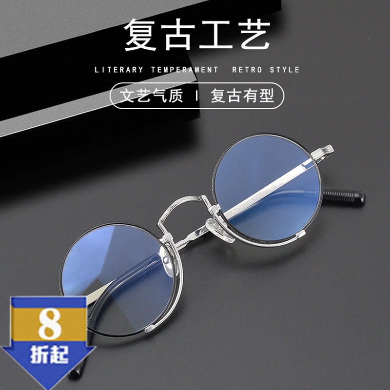 限量日本圆框设计师手工眼镜框b 独特复古文艺雕花可配近视眼镜架