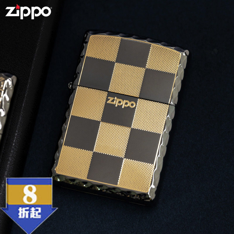 撞色zippo打火机正版原装正品格子商务黑冰格子韩版机