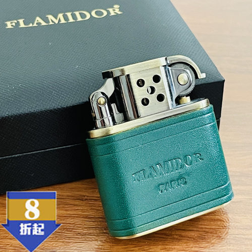 品牌源自法国FLAMIDOR欧式手工皮机身创意超薄打火机经典煤油火机