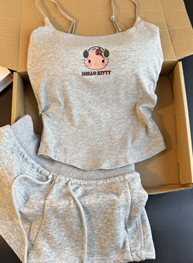 小红书同款kitty吊带背心美背修身显瘦女夏季带胸垫外穿内搭上衣