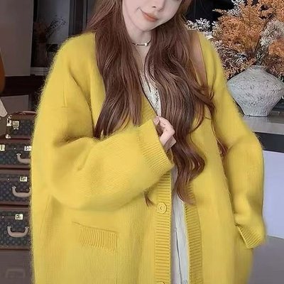 大码女软糯显白毛衣外套针织衫秋季新款胖mm韩系百搭气质显瘦上衣