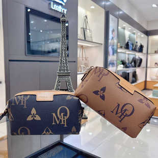 欧米omi女包2024夏季新款质感印花小方包 链条包单肩复古斜挎小包