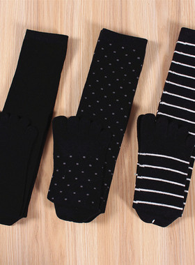 五指袜女纯棉长筒及膝黑色分趾袜秋冬高筒小腿袜潮日系脚趾头女袜